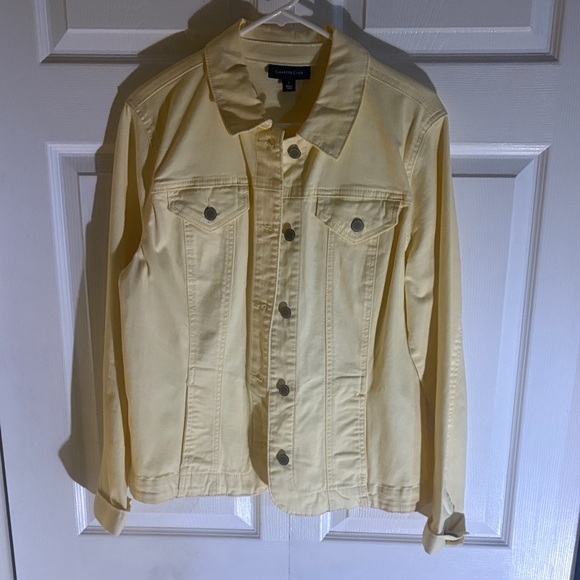 Charter Club Jackets & Blazers - Charter Club Women's Yellow Jean Jacket